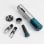 Tire-bouchon électrique Cecotec 02310 en acier inoxydable bleu, fonction presse compacte