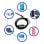 Cavo di sicurezza Ewent EW1238 Nano Combination a 4 cifre in acciaio zincato, 1,8 m, nero