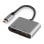 Adaptador Ewent EW9700 HDMI USB-C Plug and Play, 4K, Aluminio, Negro/Plata