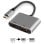 Adaptador Ewent EW9700 HDMI USB-C Plug and Play, 4K, Aluminio, Negro/Plata