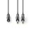 Câble audio stéréo Nedis 2x 6,35 mm mâle - 3,5 mm. - Coth23200gy30