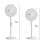 Ventilador de pedestal oscilante Thinia Home White Comfort com motor de cobre de 40 W e 3 velocidades