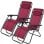 Klack Zero Gravity Tumbona Reclinable y Plegable Roja 2 Unidades