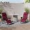 Klack Zero Gravity Tumbona Reclinable y Plegable Roja 2 Unidades