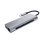 Hub MediaRange USB-C 7en1 Plata 2xUSB 3.2 HDMI RJ45 SD USB-C 60W Power Delivery