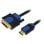 Cable LogiLink CHB3103 HDMI a DVI-D 3m macho/macho contactos oro negro