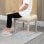 Homcom Reposapiés De Salón Con Asiento Capitoné 40x40x43 Cm Beige