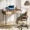 Homcom Escritorio Bohemio Con 3 Cajones Y Patas Horquilla 105x50x75 Cm Madera