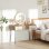 Homcom Escritorio Bohemio Con 3 Cajones Y Patas Horquilla 105x50x75 Cm Madera