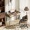 Homcom Escritorio Bohemio Con 3 Cajones Y Patas Horquilla 105x50x75 Cm Madera