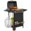 Outsunny Barbacoa De Gas Con 3+1 Quemadores 9,5 Kw Termómetro Mesa Lateral Negro