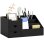 Homcom Organizador De Escritorio De Bambú 33x20,5x15,5 Cm Negro