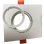 Aro empotrable rectangular JANDEI basculante blanco policarbonato GU10/MR16 frontal