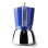 Ibili Elba 0,3 l Moka-Kaffeemaschine mit Aluminiumguss und einem robusten blauen Edelstahlsockel