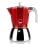 Cafetera Moka Ibili Elba Aluminio Fundido Inox 0,3L roja base 11cm resistente
