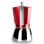 Cafetera Moka Ibili Elba Aluminio Fundido Inox 0,3L roja base 11cm resistente