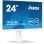 Écran IPS iiyama 24 pouces 1080p 100 Hz avec hauteur réglable, hub USB, blanc et haut-parleurs