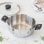 Cacerola Monix Acero Inoxidable 16cm 2 Asas Baquelita con Tapa Cristal