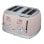 Sogo Eternal Retro Series 4-Scheiben-Toaster, Metallic-Rot, Edelstahl, 6 Stufen