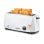 Sogo 2-Schlitz-Langtoaster, 1400W, weiß, Drehregler, Aufwärm- und Auftaufunktion