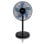 Ventilador Sogo Alta Potencia 50W 5 Aspas Oscilante Negro/Azul Silencioso Altura Ajustable