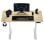 SENSE7 Nojo Escritorio Regulable Eléctrica con Motor 120x60 Blanco/Marrón claro