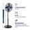 Ventilateur sur pied en métal ProfiCare VL 3064 MS BK 50 W 40 cm 3 vitesses oscillantes