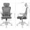 Silla ergonómica DRAIR35 estructura blanca, respaldo de malla, asiento gris, 120 kg