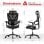 Cadeira ergonómica ACGAM CG-5245M, preta, sensor de peso, apoio lombar 3D/2D, 136 kg