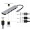 Adaptador Multiportas Gembird A-CM-COMBO6-02 USB-C HDMI 4K SD MicroSD USB 3.1/2.0 Cinzento