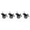 Rueda giratoria Lanberg AK-1601-B Negro Pack de 4 Unidades