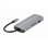 Hub Gembird 8 puertos 5 Gbps modelo 8-en-1 con HDMI UHD, LAN y SD 87W Plata