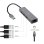 Adattatore di Rete USB-A Gembird A-AMU3-LAN-01 Gigabit 3 Porte USB 3.0 Carcassa Metallica