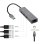 Adaptador de Rede Gigabit USB Gembird A-AMU3-LAN-01 Hub USB 3 portas