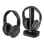 Auriculares Trevi inalámbricos y con cable para TV alcance 30m color negro