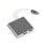 Adaptador USB Tipo C Gembird A-CM-HDMIF-02-SG 3 em 1 HDMI 4K USB 3.0 Cinza