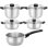 Batería de Cocina Monix Elite M240002 Acero Inoxidable Inducción Tapas Vidrio Baquelita