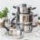 Olla Monix M240226 Acero Inoxidable 18/10 8L Fondo Inducción 26cm Tapa Vidrio