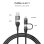 Cable SUBBLIM TOP 4 in 1 USB-A/USB-C/Lightning 1m 60W Carga Rápida Nylon Trenzado Negro