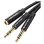 Cable de Audio Vention BBUBY 2x Jack 3.5mm Macho Jack 3.5mm Hembra 30cm Negro