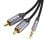 Cable de audio Vention BCNBH 3.5mm macho a 2x RCA macho 2m trenzado gris alta fidelidad