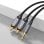 Audio-Kabel Vention BCNBH 3.5mm auf 2x RCA 2m Geflecht Grau High Fidelity