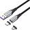 Cable USB 2.0 Vention CQNHD 50cm Magnético Algodón Trenzado 5A microUSB y USB-C Gris