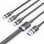 Cable USB 2.0 Vention CTPBG 3 en 1 1.5m Negro USB-A a USB-C, MicroUSB y Lightning