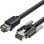 Cable de red Vention IBUBH Cat.6A SFTP 2 m blindado negro para entorno industrial