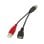Cable USB 2.0 Aisens A101-0030 2x USB A Macho + USB A Hembra 15cm Negro Rojo