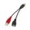 Cable USB 2.0 Aisens A101-0030 2x USB A Macho + USB A Hembra 15cm Negro Rojo