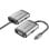 Conversor Vention TFAHB USB-C a HDMI/VGA/USB3.0/PD 87W 5Gbps 15cm Gris