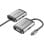Conversor Vention TFAHB USB-C a HDMI/VGA/USB3.0/PD 87W 5Gbps 15cm Gris