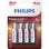 Pila AA Philips LR6P4B/10 Alcalina 1.5V Pack 4 Unidades Potencia Pro Alta Duración